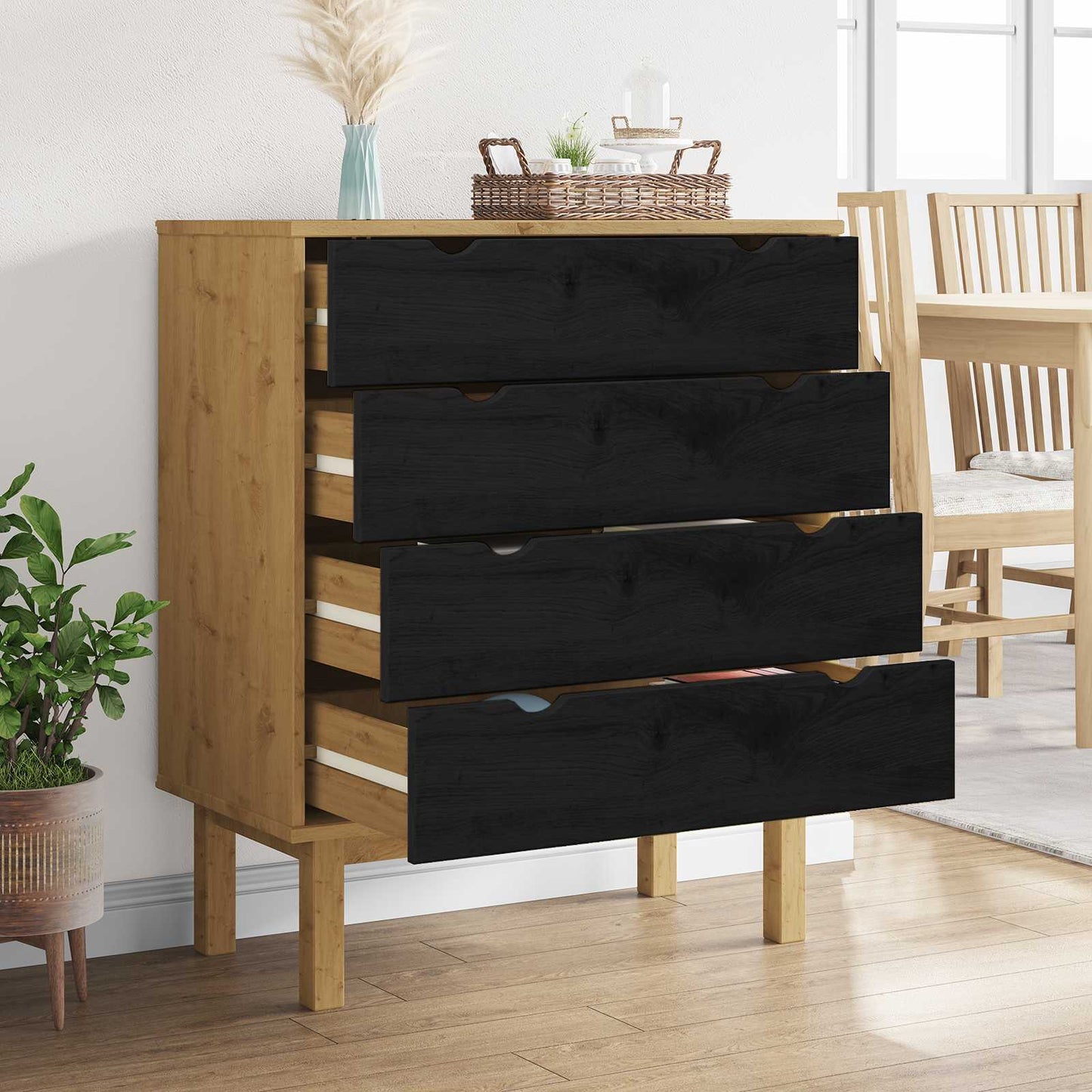 Cassettiera con cassetto OTTA Nero 76,5 x 39,5 x 90 cm | homemem39