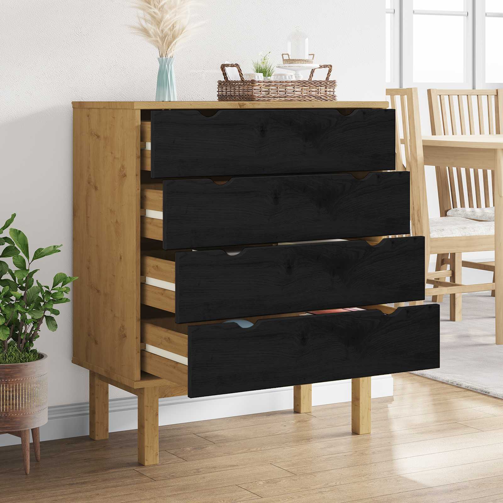 Cassettiera con cassetto OTTA Nero 76,5 x 39,5 x 90 cm | homemem39