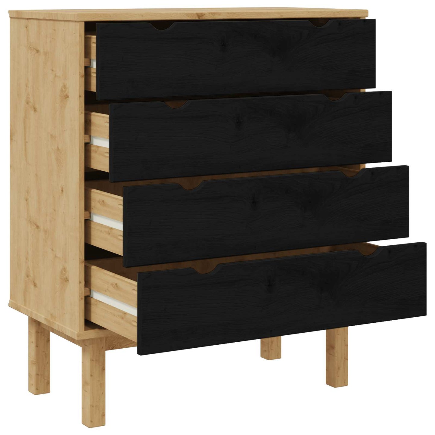 Cassettiera con cassetto OTTA Nero 76,5 x 39,5 x 90 cm | homemem39