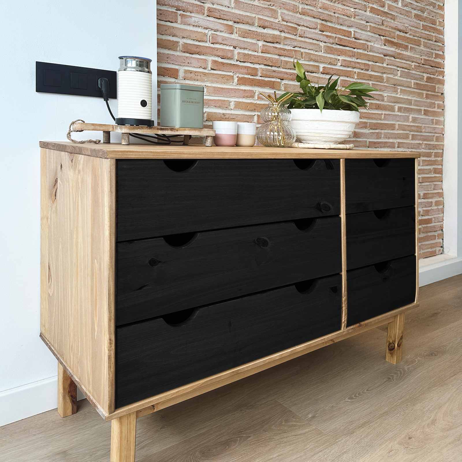 Mobile con Cassetti con cassetto OTTA Nero 111 x 43 x 73,5 cm | homemem39
