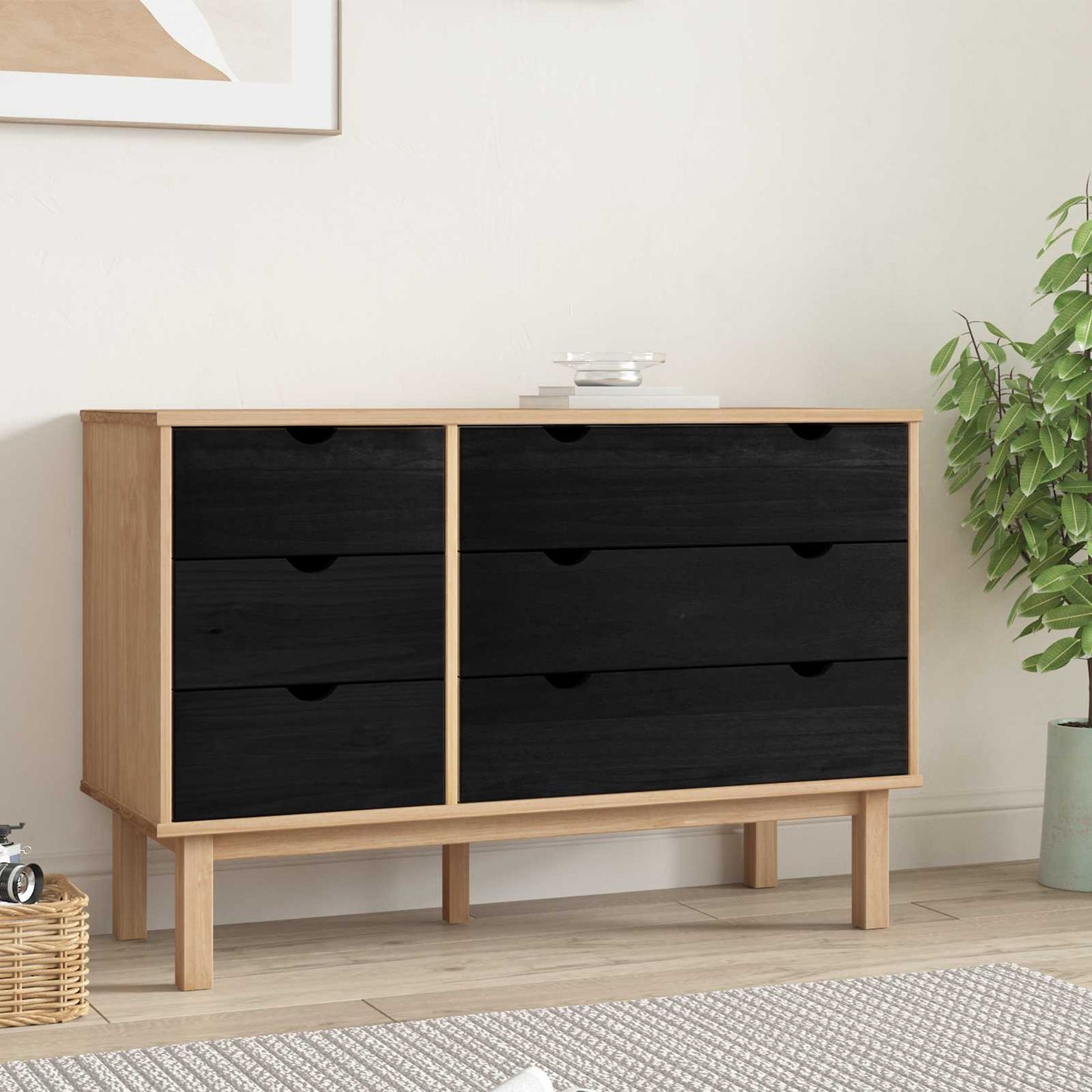Mobile con Cassetti con cassetto OTTA Nero 111 x 43 x 73,5 cm | homemem39