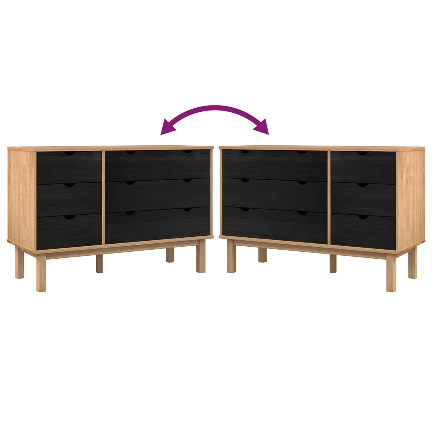 Mobile con Cassetti con cassetto OTTA Nero 111 x 43 x 73,5 cm | homemem39
