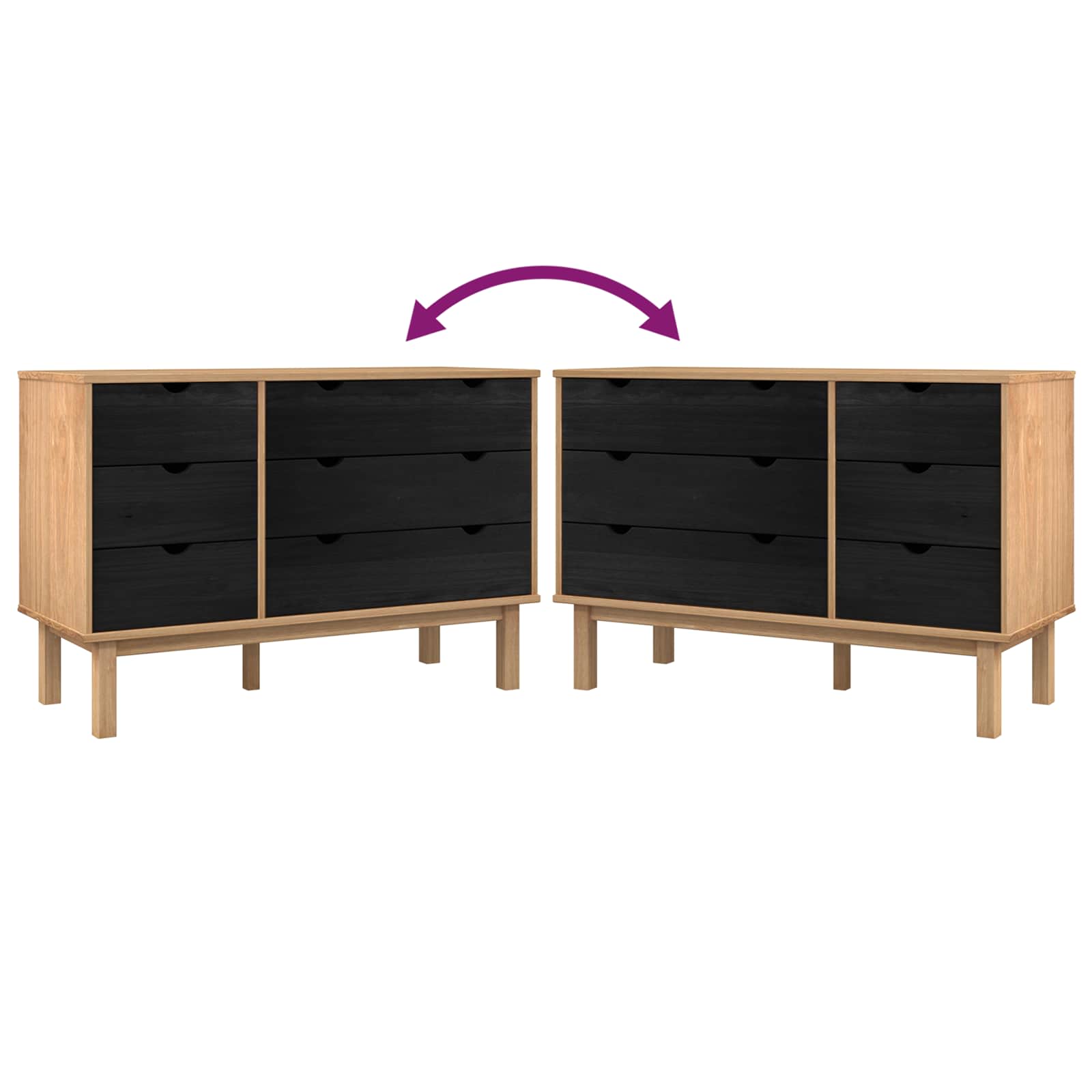 Mobile con Cassetti con cassetto OTTA Nero 111 x 43 x 73,5 cm | homemem39