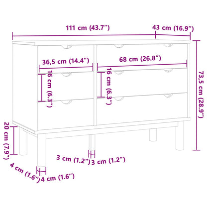 Mobile con Cassetti con cassetto OTTA Nero 111 x 43 x 73,5 cm | homemem39