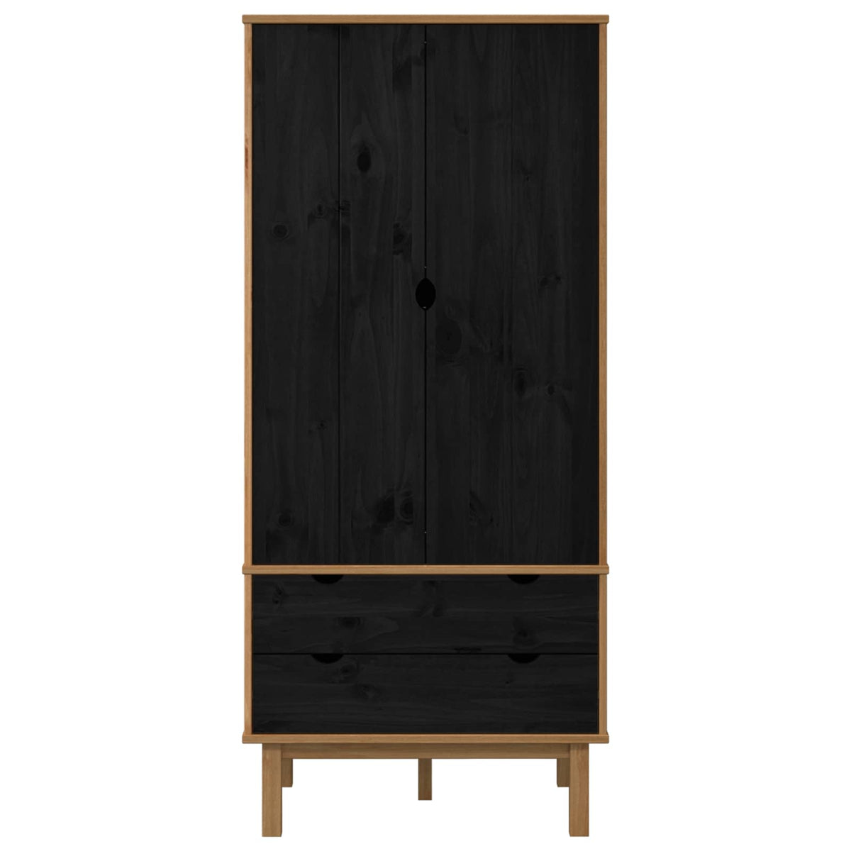 Guardaroba OTTA Nero 76,5 x 53 x 172 cm Legno Massello di Pino | homemem39