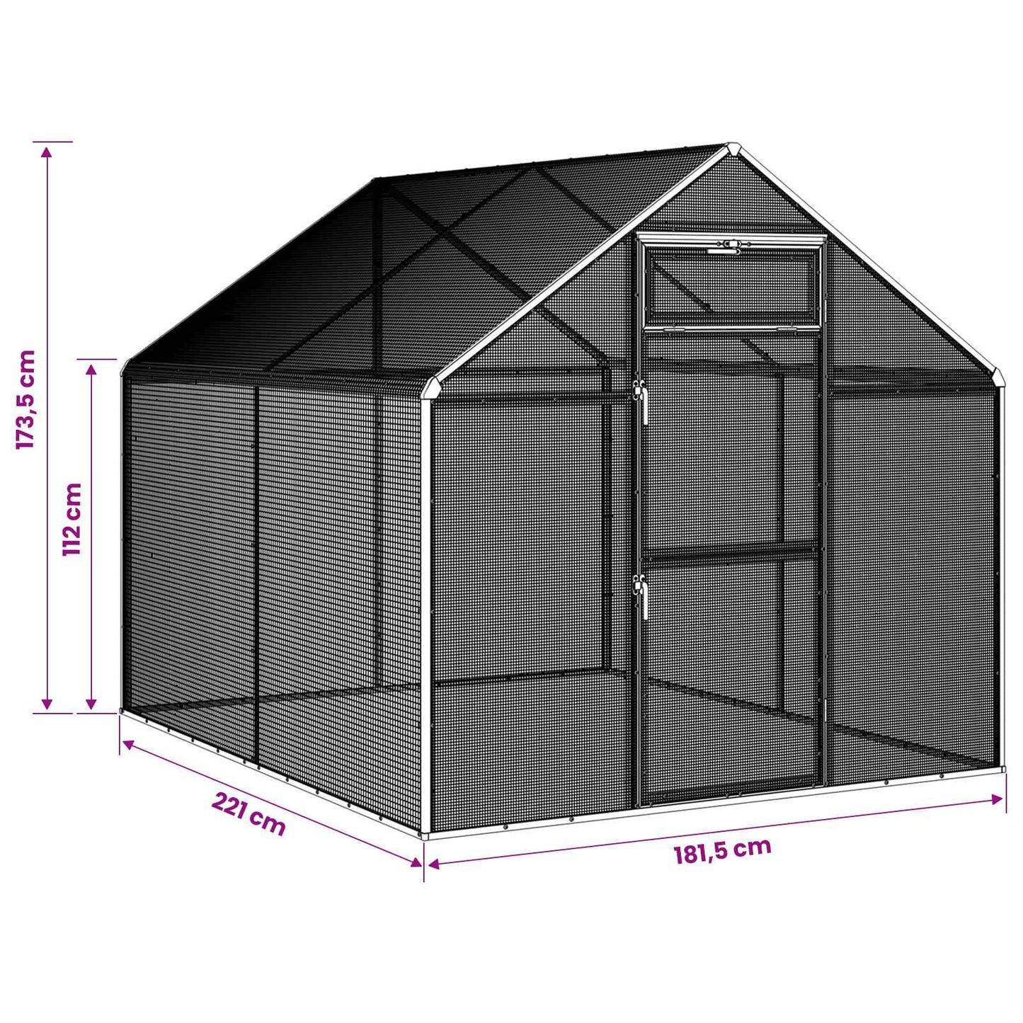 Gabbia per uccelli Antracite 181,5 x 221 x 173,5 cm | homemem39