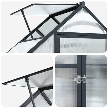 Serra da Giardino con porta Antracite 183,5 x 63,5 x 207 cm | homemem39