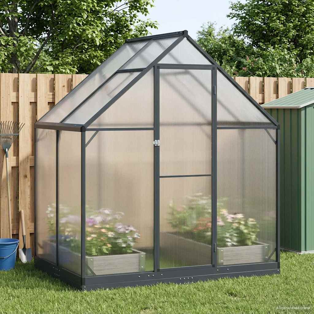 Serra da Giardino con porta Antracite 183,5 x 123 x 207 cm