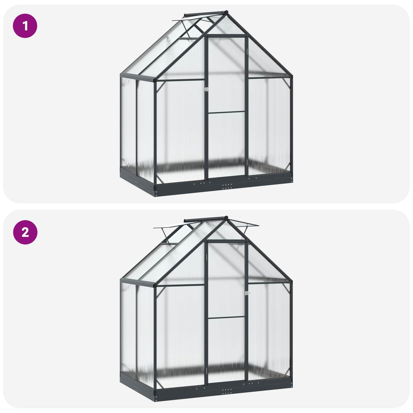 Serra da Giardino con porta Antracite 183,5 x 123 x 207 cm | homemem39