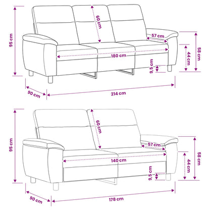 Set di divani 2 pcs Tortora Tessuto | homemem39