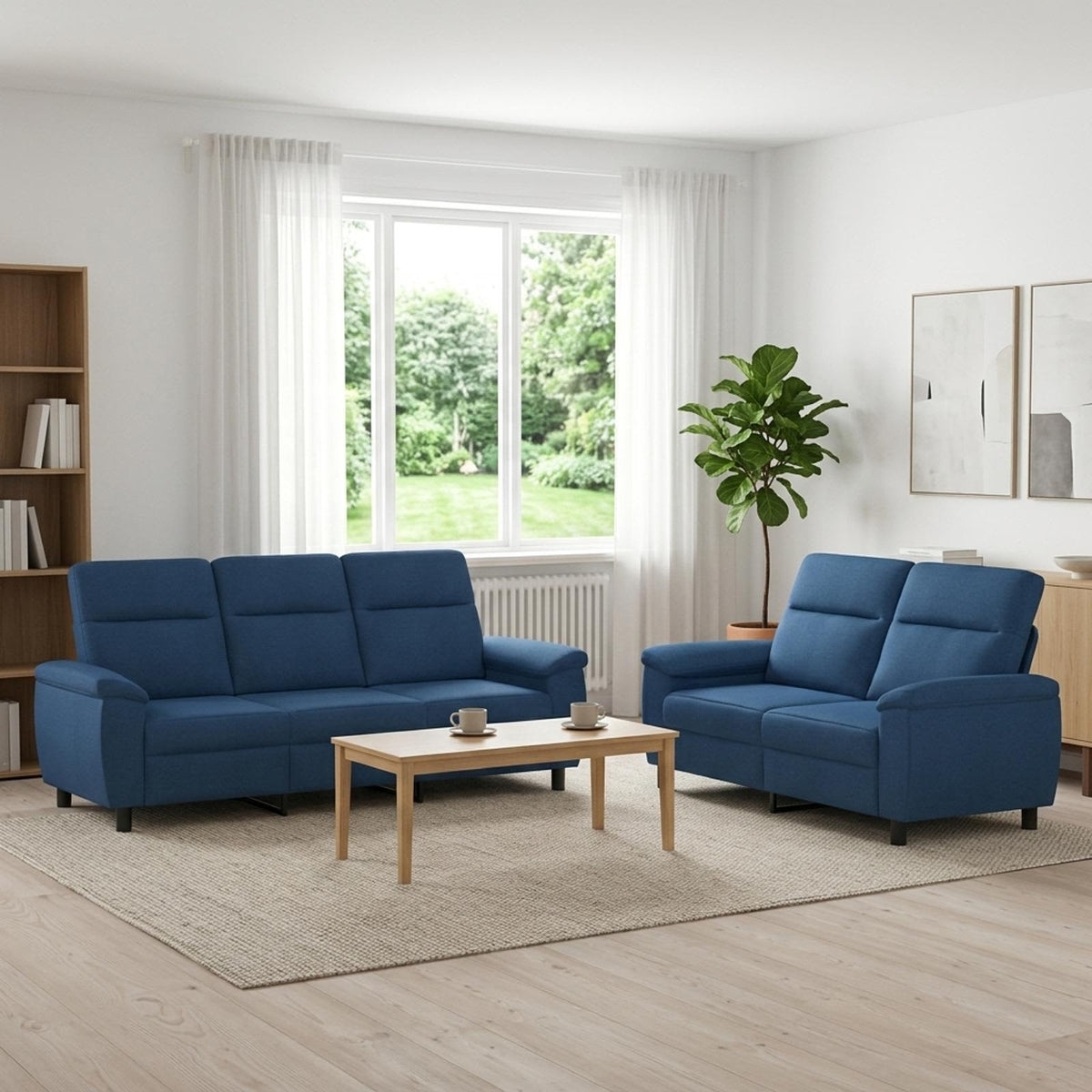 Set di divani 2 pcs Blu Tessuto | homemem39