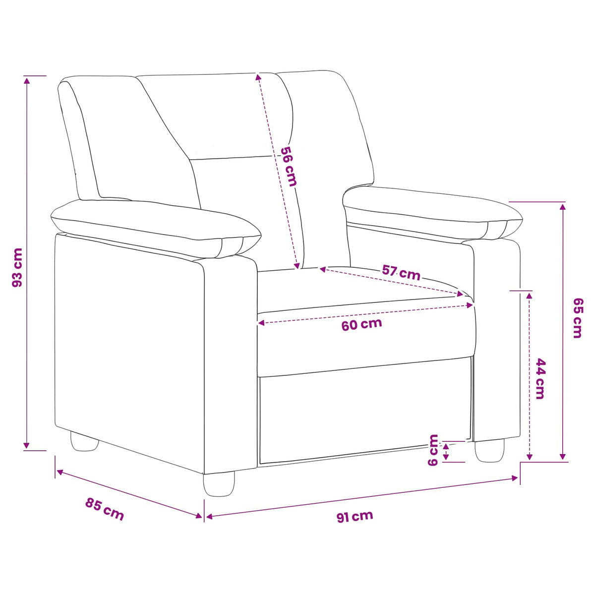 Divano Cappuccino 91 x 85 x 93 cm Similpelle | homemem39