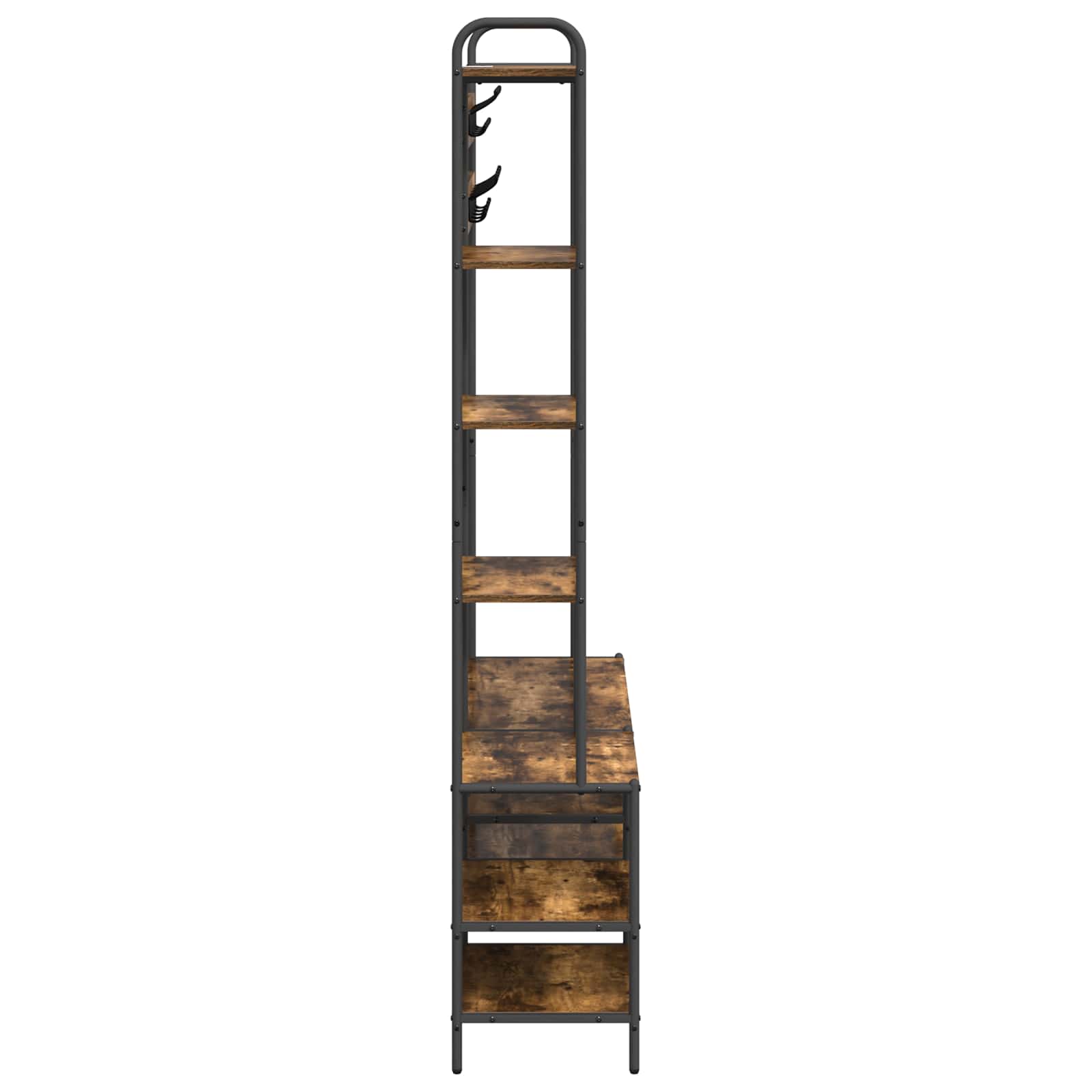 Appendiabiti con panca per scarpe Rovere Fumo | homemem39