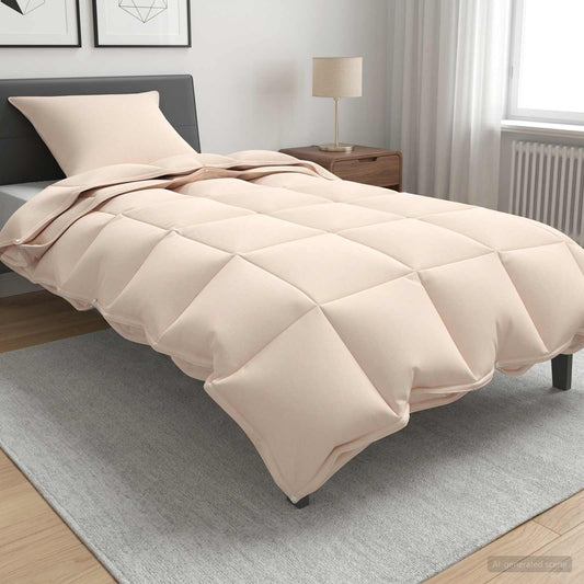 Piumone 155 x 220 cm Tutte le stagioni Fibra di Kapok Beige