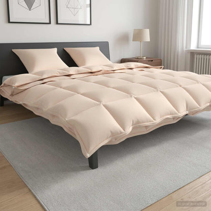 Piumone 200 x 240 cm Tutte le stagioni Fibra di Kapok Beige