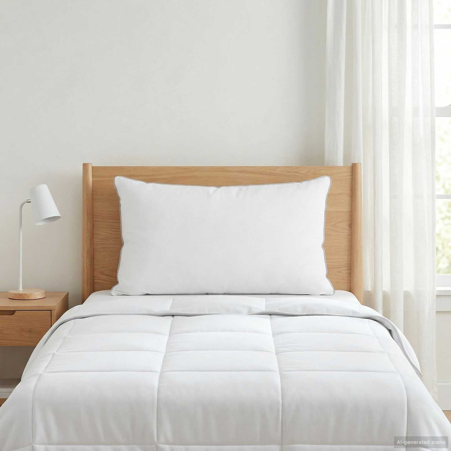Cuscino Bianco 50 x 70 cm Fibra di bambù | homemem39