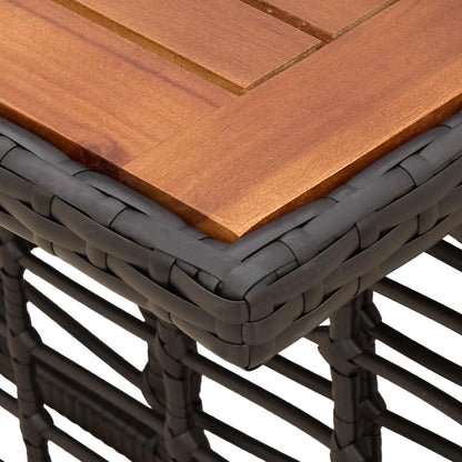 Tavolo da Giardino Nero e naturale 100 x 55 x 37 cm | homemem39