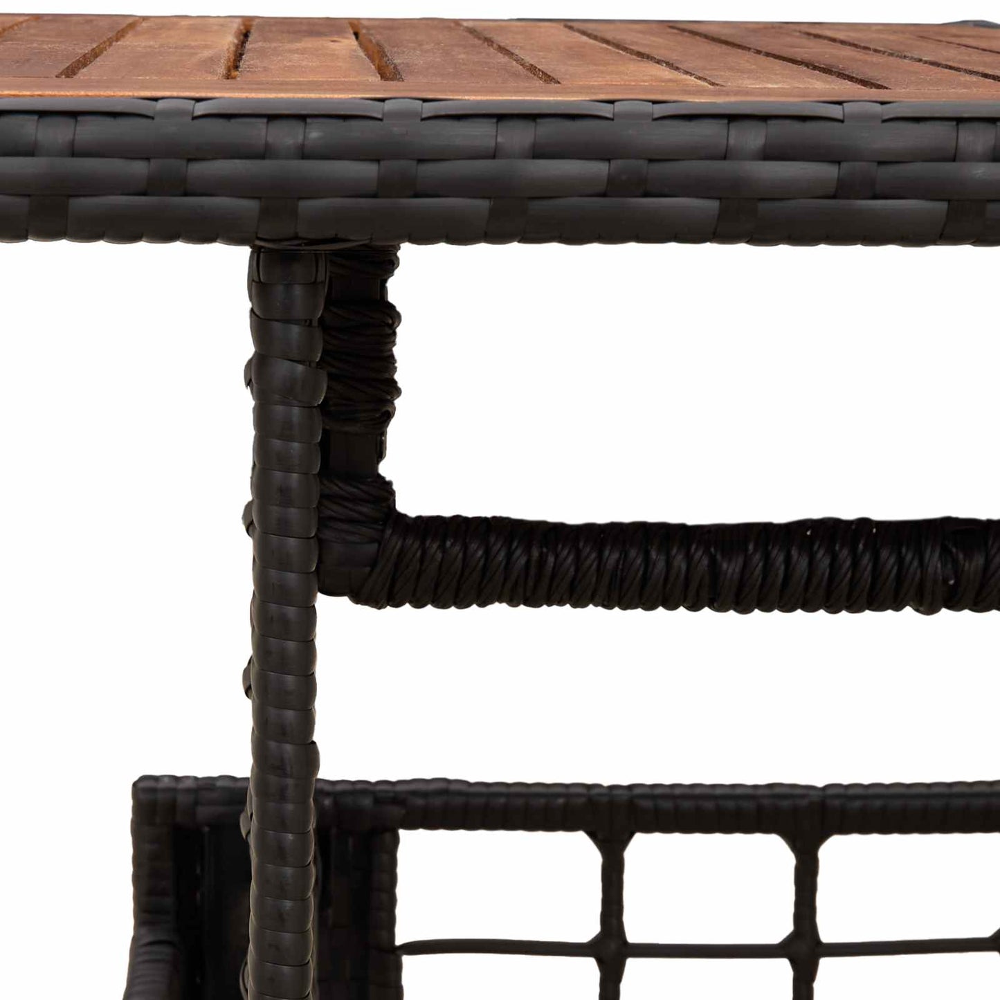 Tavolo da Giardino Nero e naturale 100 x 55 x 37 cm | homemem39