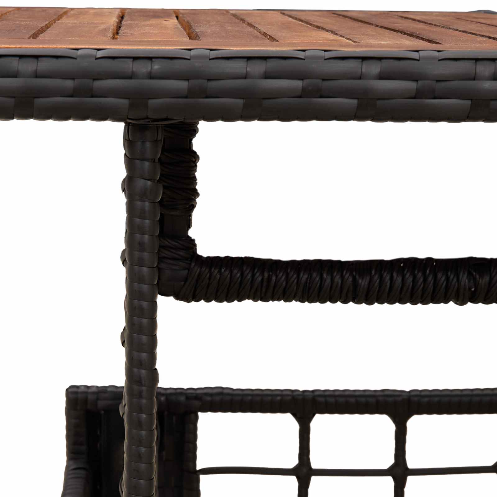 Tavolo da Giardino Nero e naturale 100 x 55 x 37 cm | homemem39
