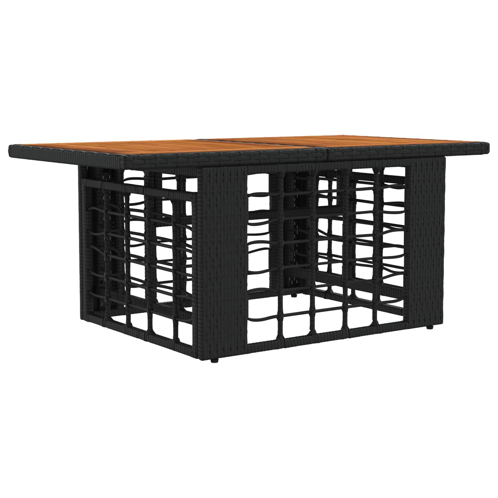 Tavolo da Giardino Nero e naturale 100 x 55 x 37 cm | homemem39