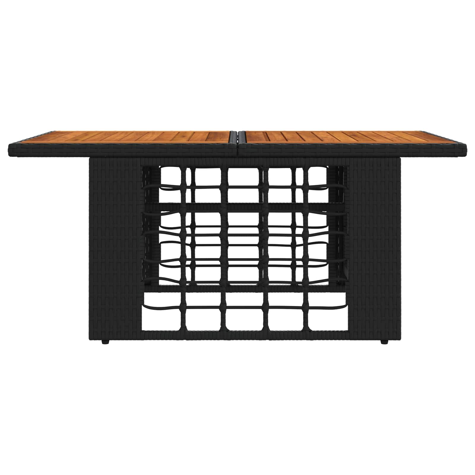 Tavolo da Giardino Nero e naturale 100 x 55 x 37 cm | homemem39