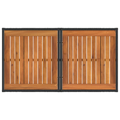 Tavolo da Giardino Nero e naturale 100 x 55 x 37 cm | homemem39
