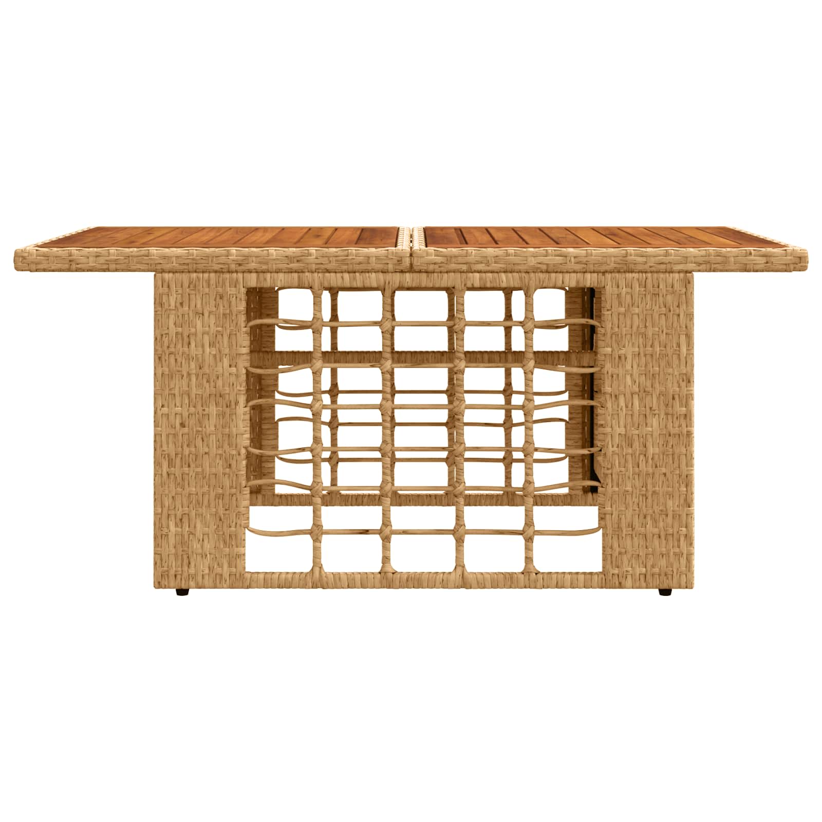 Tavolo da Giardino Naturale 100 x 55 x 37 cm Rattan PE e Vetro | homemem39