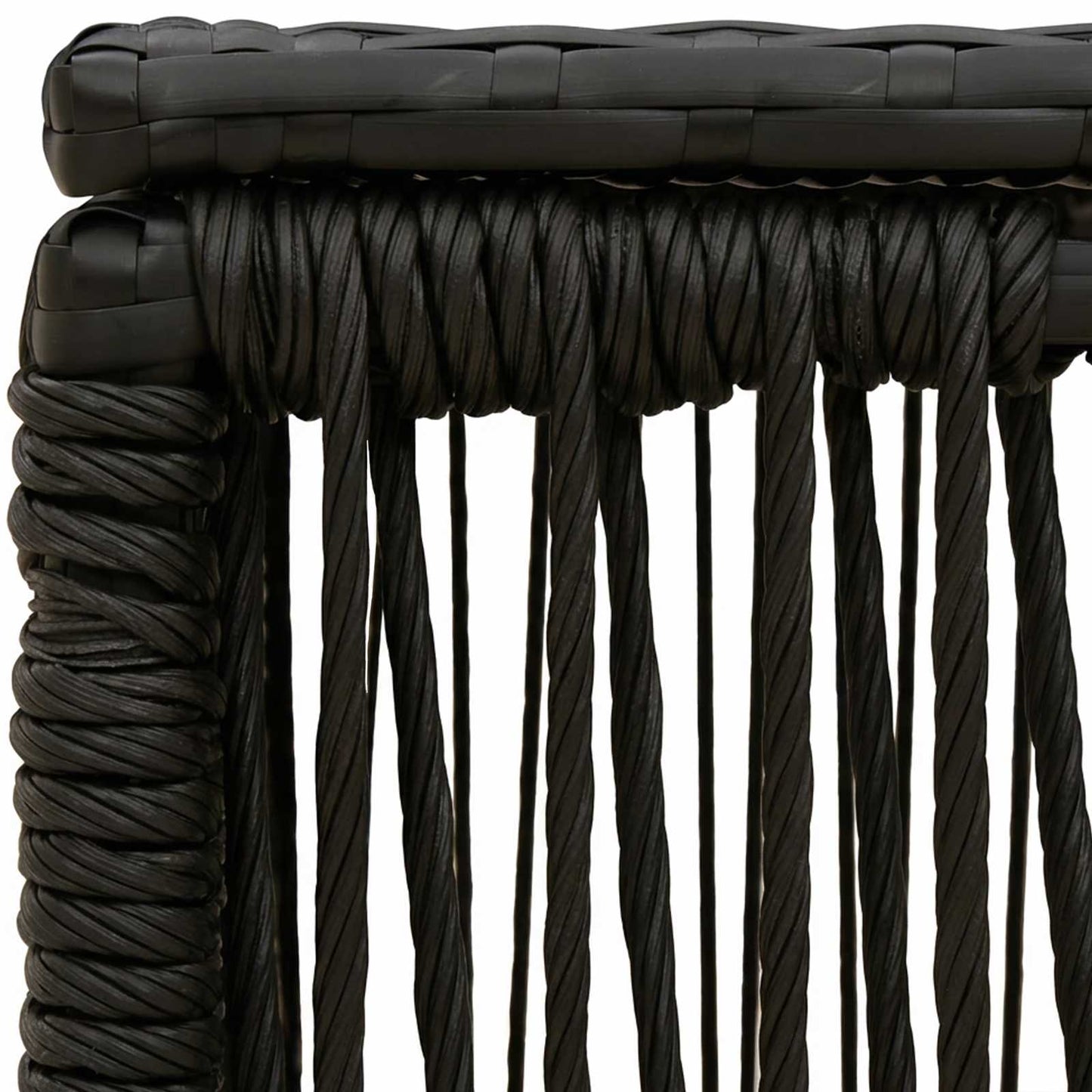 Tavolo da Giardino Nero 55 x 55 x 37 cm Rattan PE e Vetro | homemem39