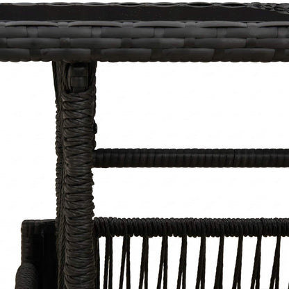 Tavolo da giardino sollevabile Nero 100 x 55 x 37 cm
