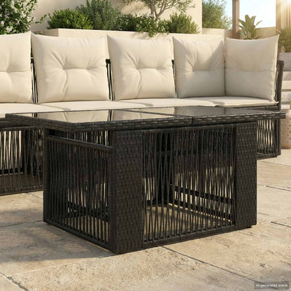 Tavolo da giardino sollevabile Nero 100 x 55 x 37 cm