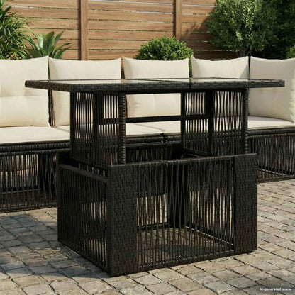 Tavolo da giardino sollevabile Nero 100 x 55 x 37 cm