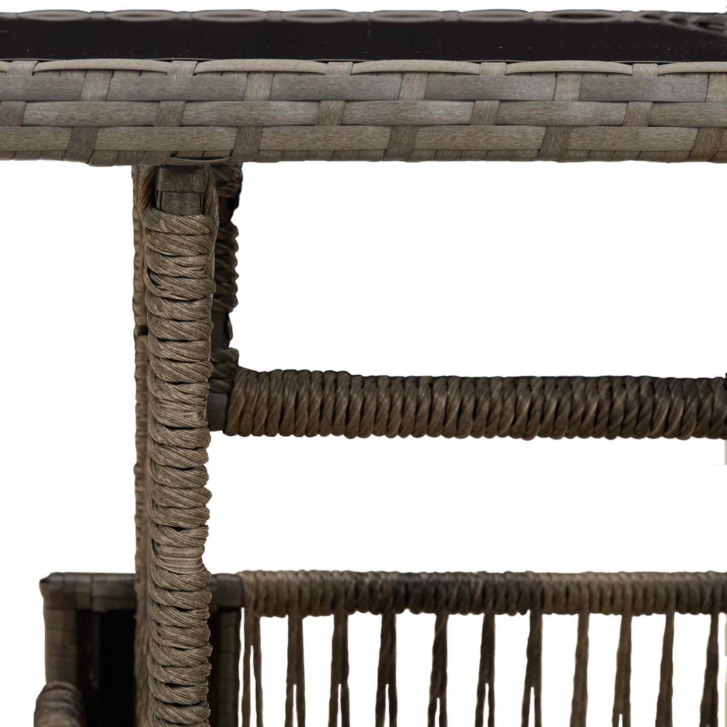 Tavolo da Giardino Grigio 100 x 55 x 37 cm Rattan PE e Vetro | homemem39