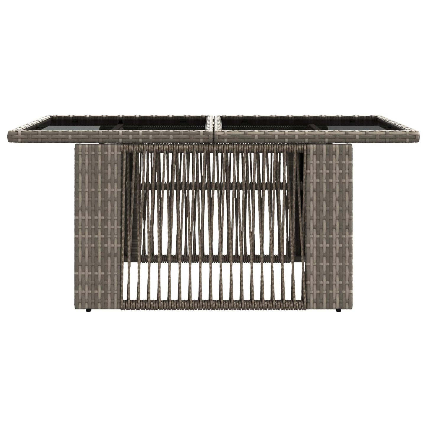 Tavolo da Giardino Grigio 100 x 55 x 37 cm Rattan PE e Vetro | homemem39