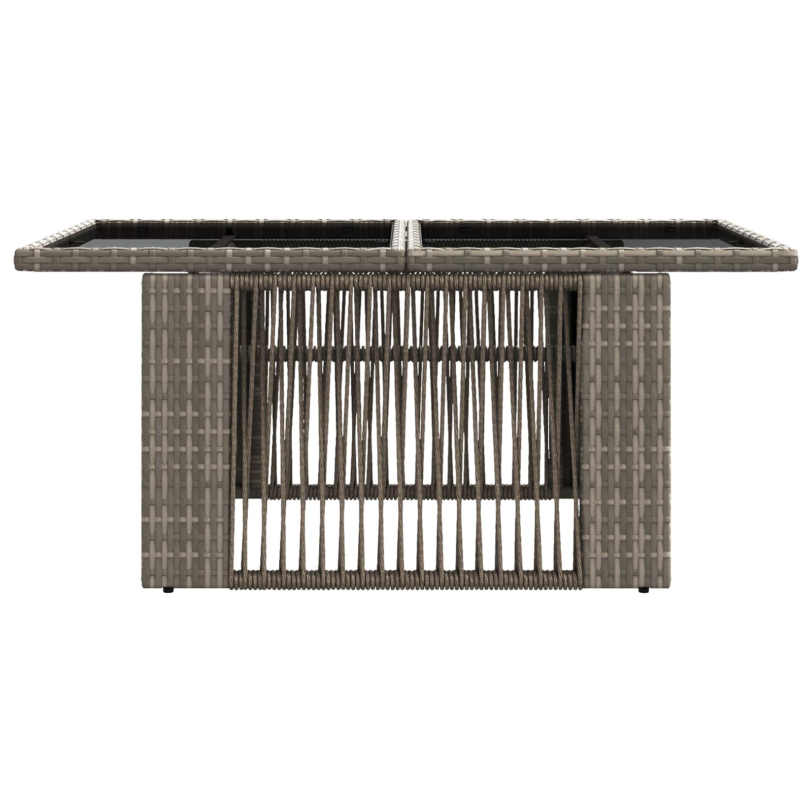 Tavolo da Giardino Grigio 100 x 55 x 37 cm Rattan PE e Vetro | homemem39