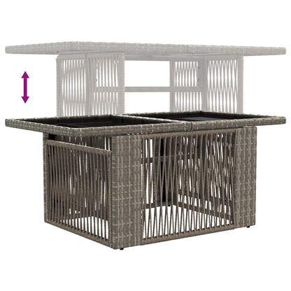 Tavolo da Giardino Grigio 100 x 55 x 37 cm Rattan PE e Vetro | homemem39
