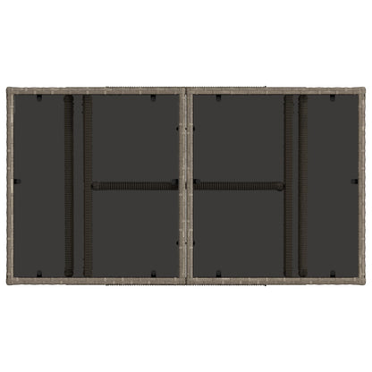 Tavolo da Giardino Grigio 100 x 55 x 37 cm Rattan PE e Vetro | homemem39