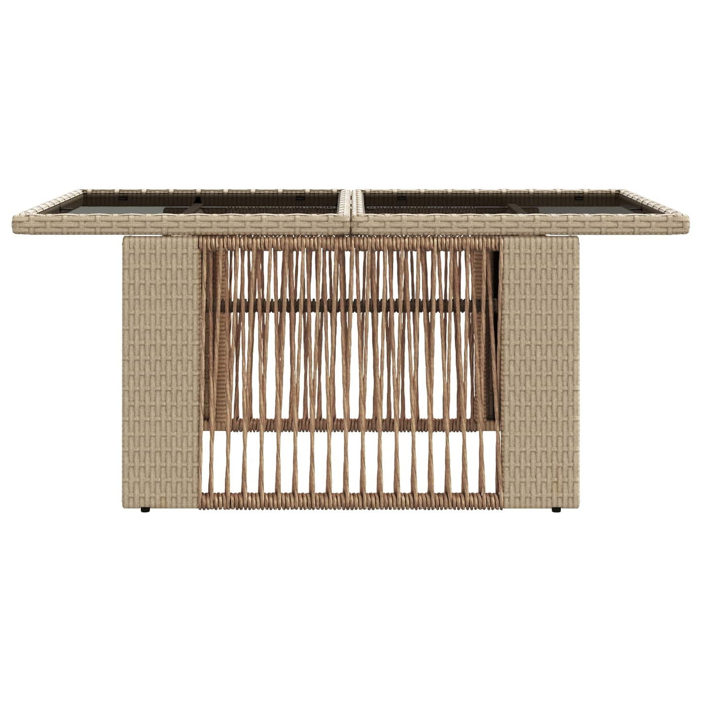 Tavolo da Giardino Beige 100 x 55 x 37 cm Rattan PE e Vetro | homemem39