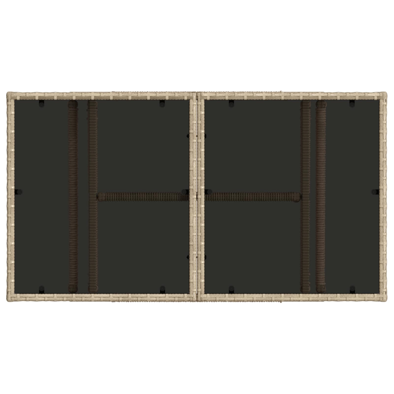 Tavolo da Giardino Beige 100 x 55 x 37 cm Rattan PE e Vetro | homemem39