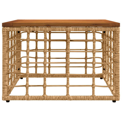 Tavolo da Giardino Naturale 55 x 55 x 37 cm Rattan PE e Vetro