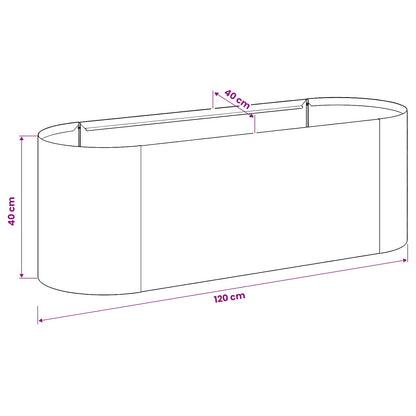 Letto rialzato da giardino Antracite 120 x 40 x 40 cm | homemem39