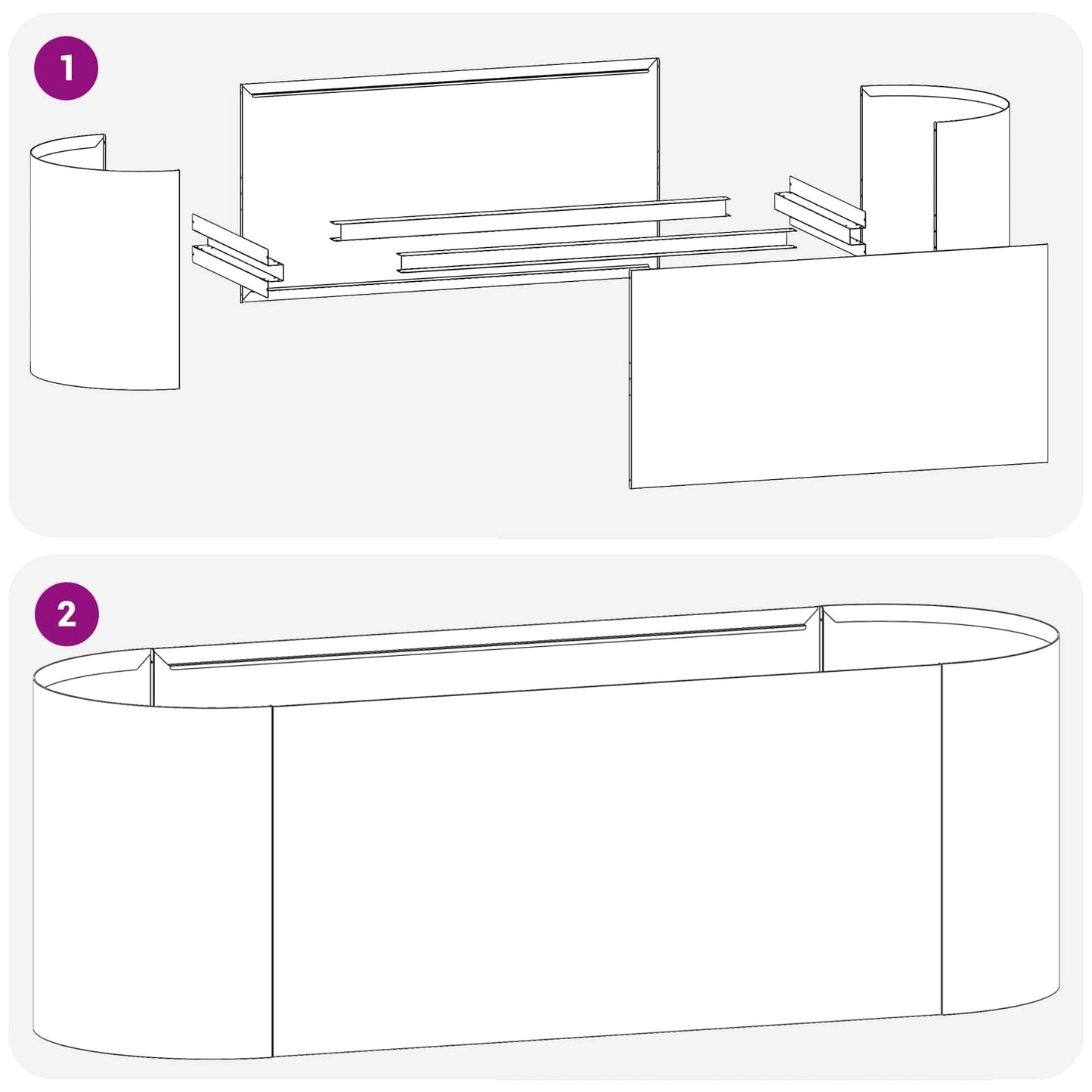 Letto rialzato da giardino Acciaio zincato 120 x 40 x 40 cm | homemem39