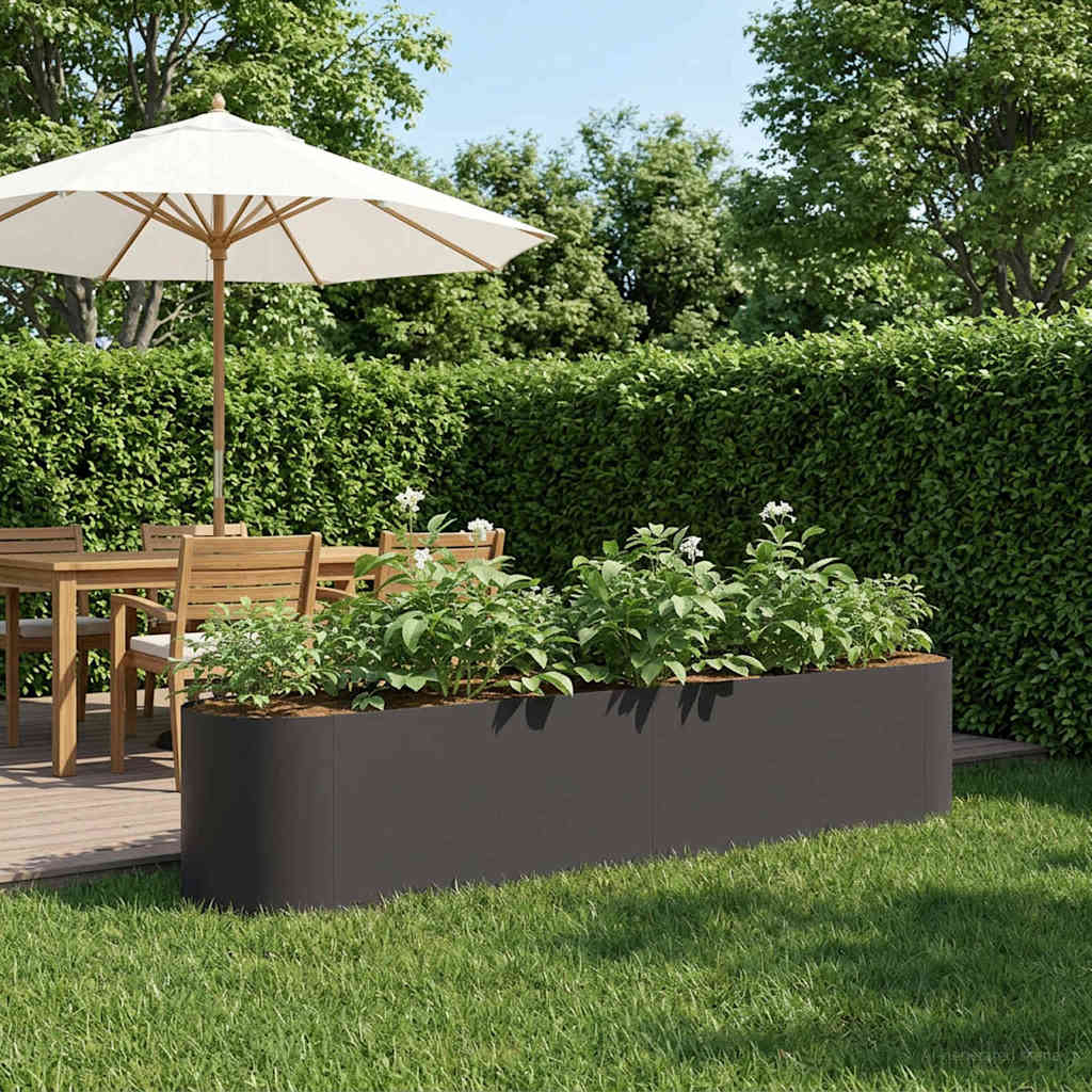 Letto rialzato da giardino Nero 200 x 40 x 40 cm | homemem39