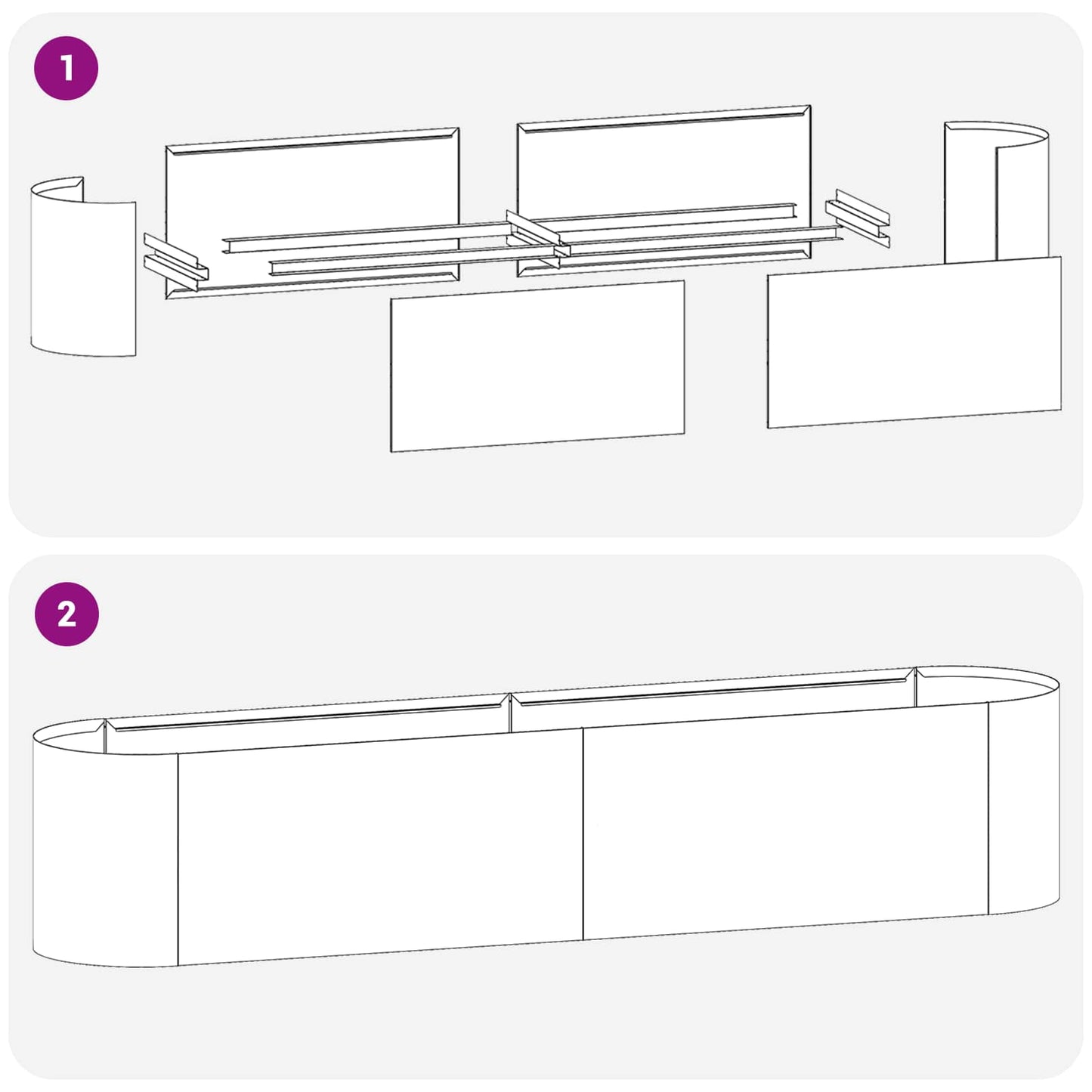 Letto rialzato da giardino Antracite 200 x 40 x 40 cm | homemem39