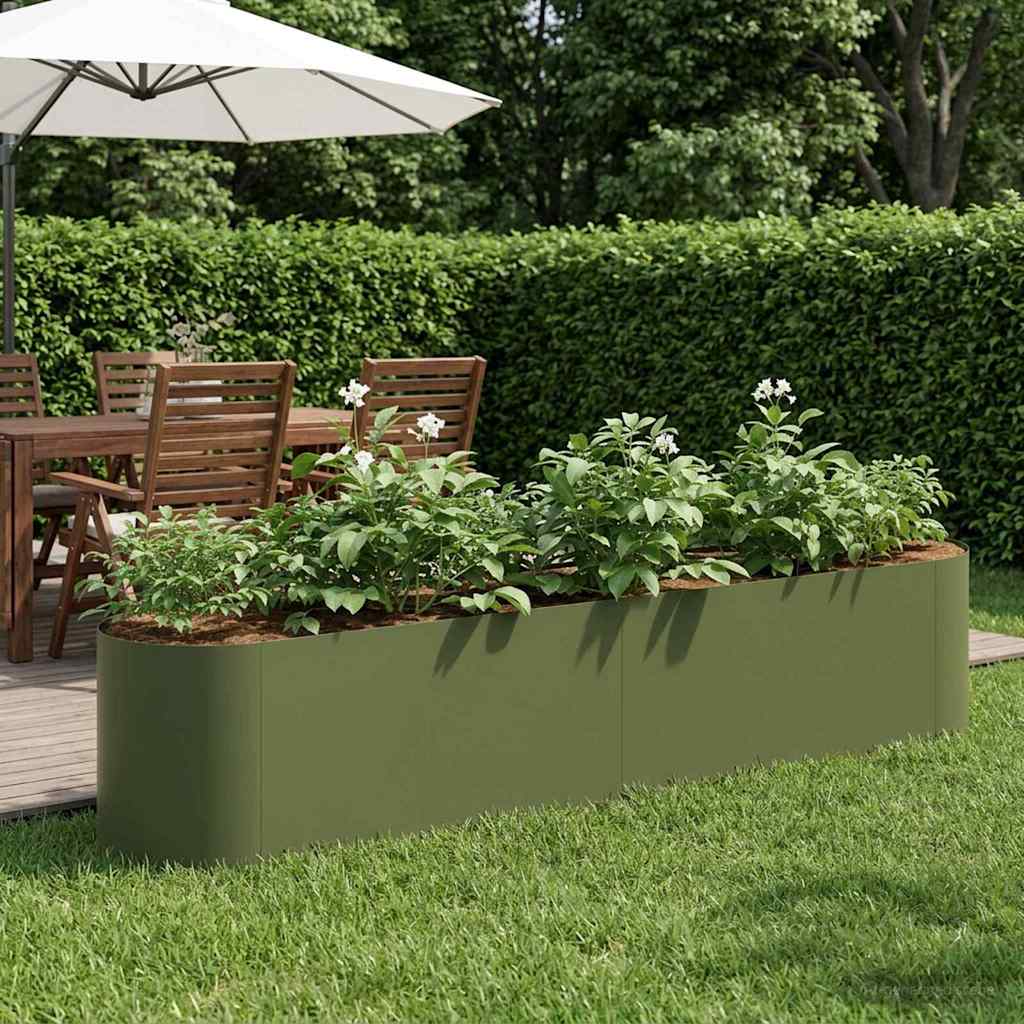 Letto rialzato da giardino Verde Oliva 200 x 40 x 40 cm | homemem39
