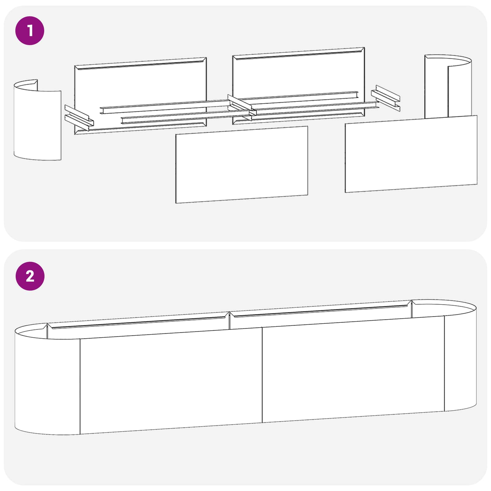 Letto rialzato da giardino Acciaio Inox 200 x 40 x 40 cm | homemem39