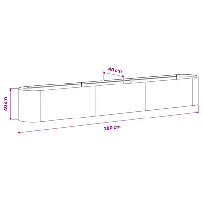 Letto rialzato da giardino Nero 280 x 40 x 40 cm | homemem39