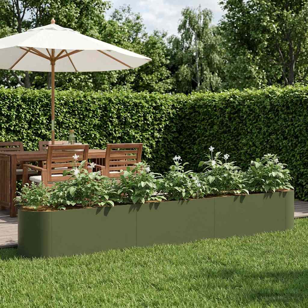 Letto rialzato da giardino Verde Oliva 280 x 40 x 40 cm | homemem39