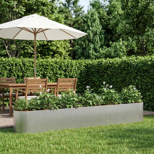 Letto rialzato da giardino Acciaio Inox 280 x 40 x 40 cm | homemem39