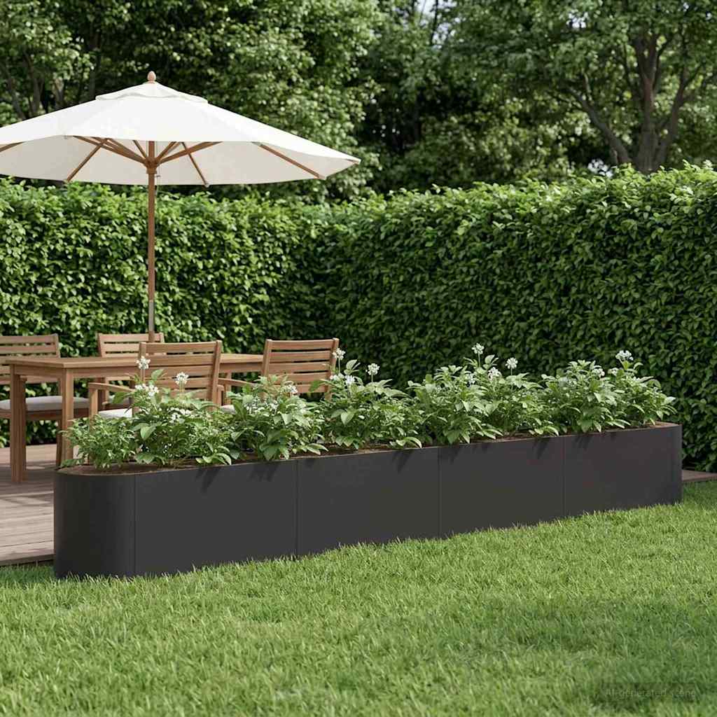 Letto rialzato da giardino Nero 360 x 40 x 40 cm | homemem39