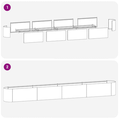 Letto rialzato da giardino Acciaio zincato 360 x 40 x 40 cm | homemem39